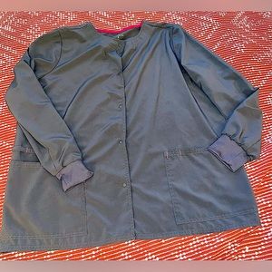 👩‍⚕️Gray Scrubstar Large Snap Front Lab Coat EUC
